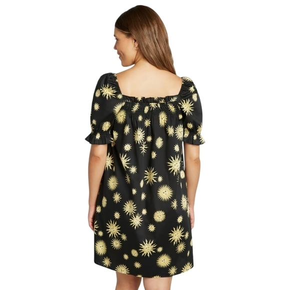 NWT Modcloth Black Summertime Garden Stories Smocked Mini Dress - Picture 2 of 5